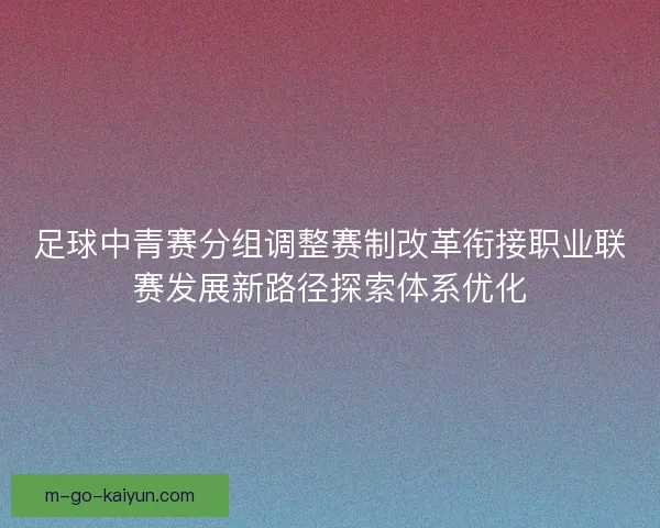 足球中青赛分组调整赛制改革衔接职业联赛发展新路径探索体系优化